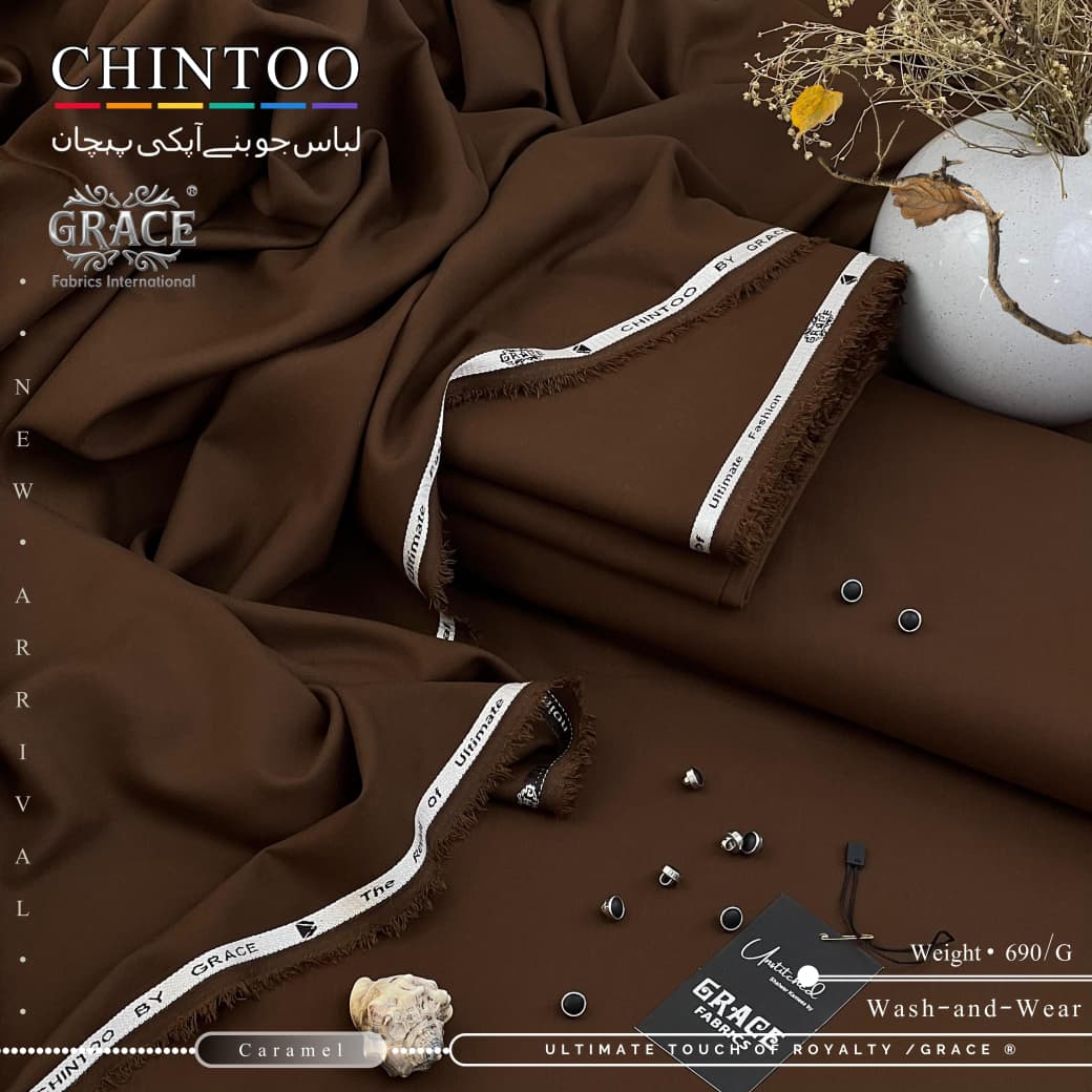 Grace Chintoo Premium Wash N Wear Fabric - Eggplant