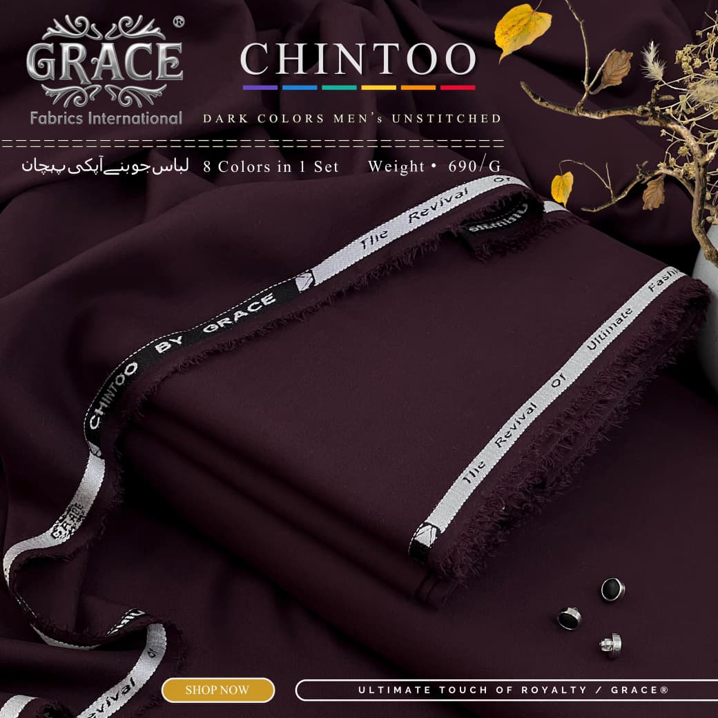 Grace Chintoo Premium Wash N Wear Fabric - Coffee