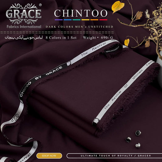 Grace Chintoo Premium Wash N Wear Fabric - Dark Purple