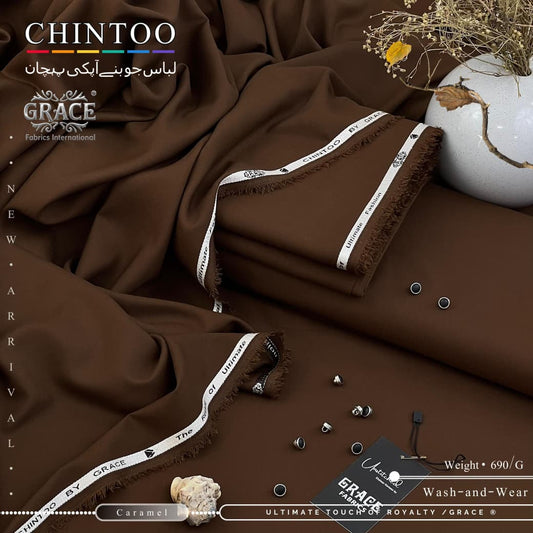Grace Chintoo Premium Wash N Wear Fabric - Eggplant
