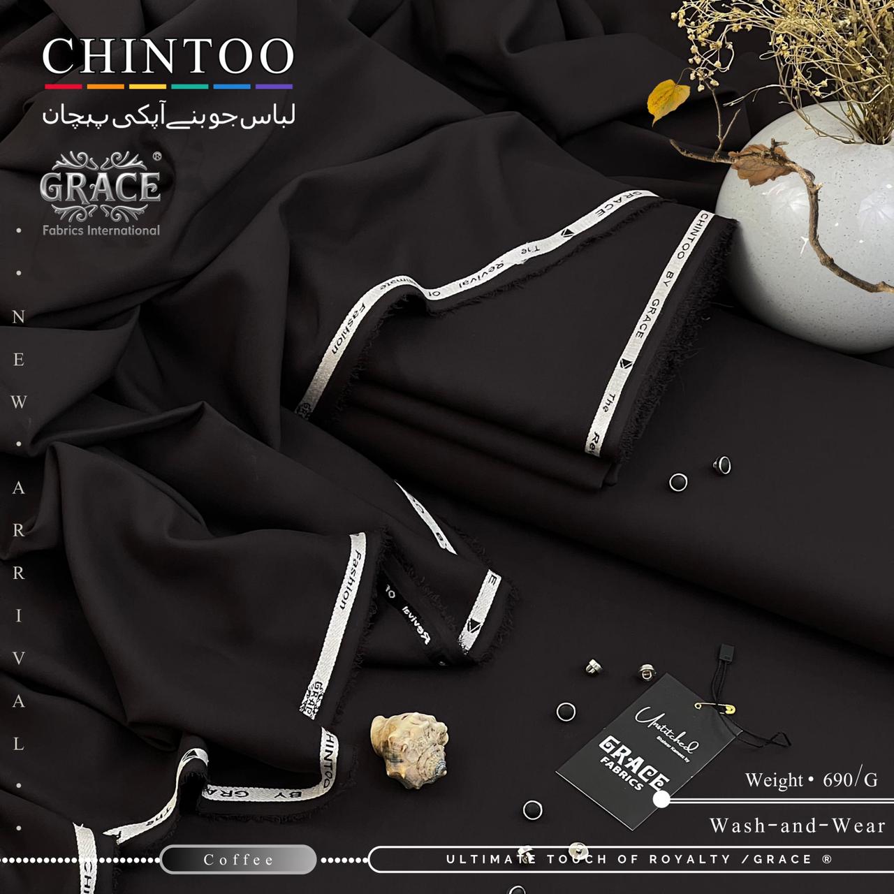 Grace Chintoo Premium Wash N Wear Fabric - Cobalt