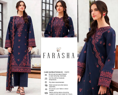 Farasha Summer Lawn 2026 - BR 134333 | Embroidered 3 Piece