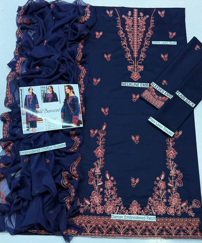 Farasha Summer Lawn 2026 - BR 134333 | Embroidered 3 Piece