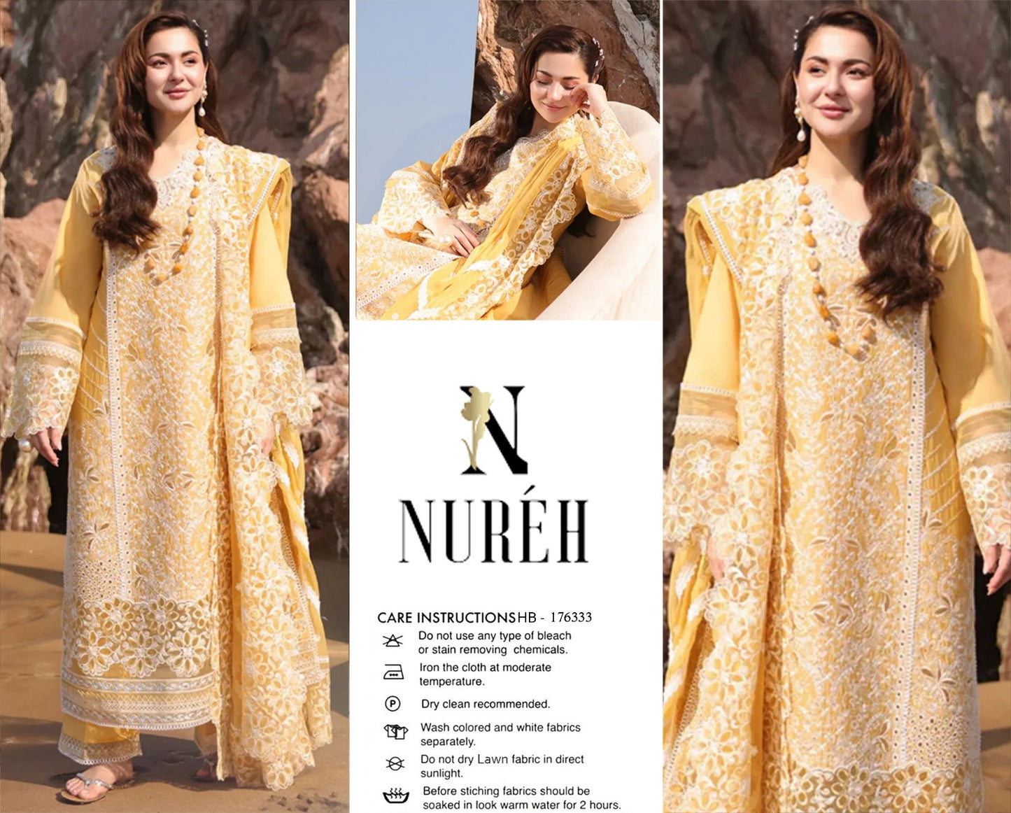 Nureh Summer Lawn 2026 - NR 176333 | Embroidered 3 Piece