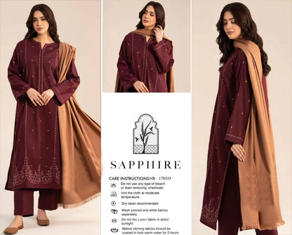Sapphire Summer Lawn 2026 - SP 178333 | Embroidered 3 Piece