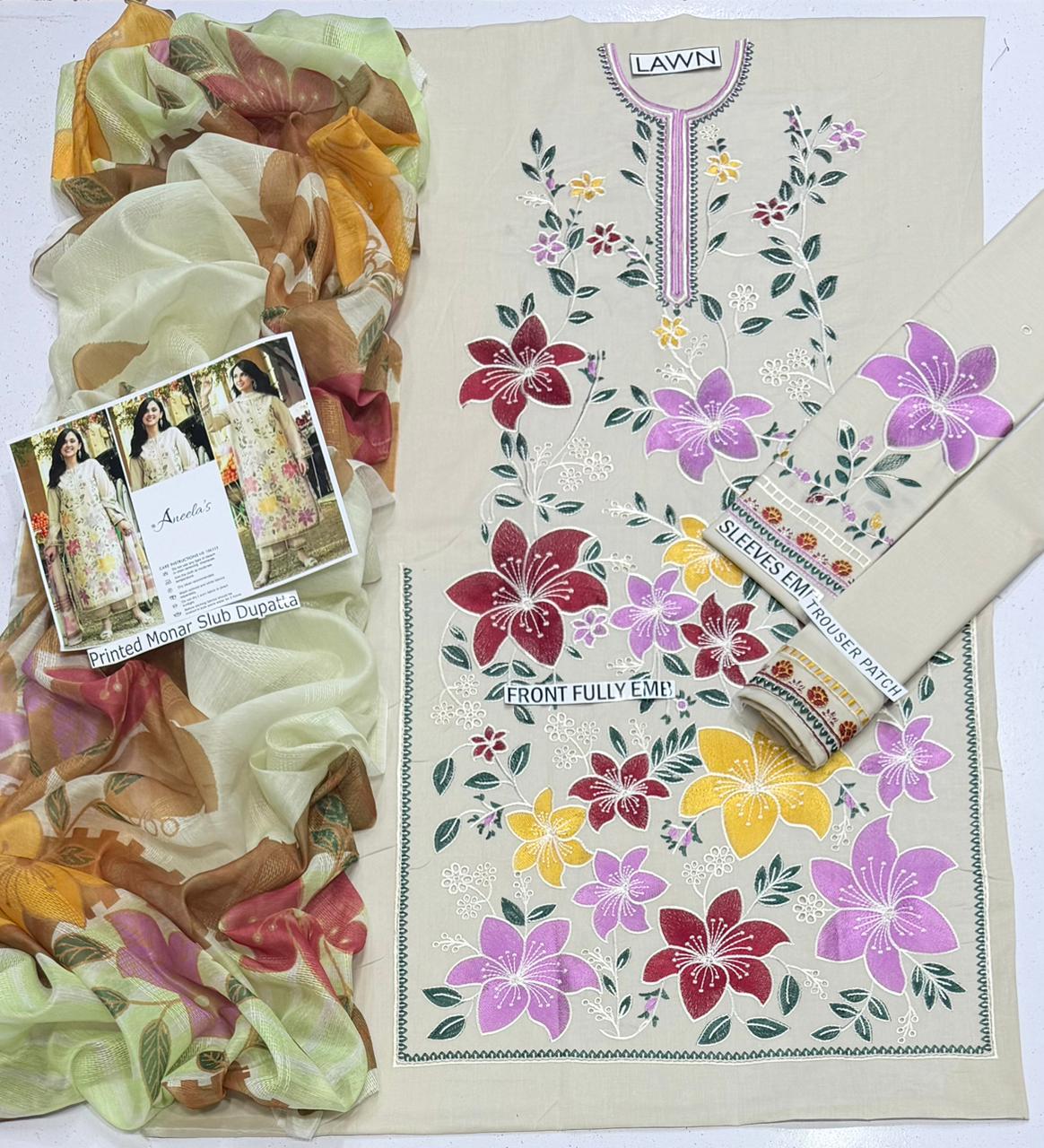 Aneela's Summer Lawn 2026 - AN 186333 | Embroidered 3 Piece