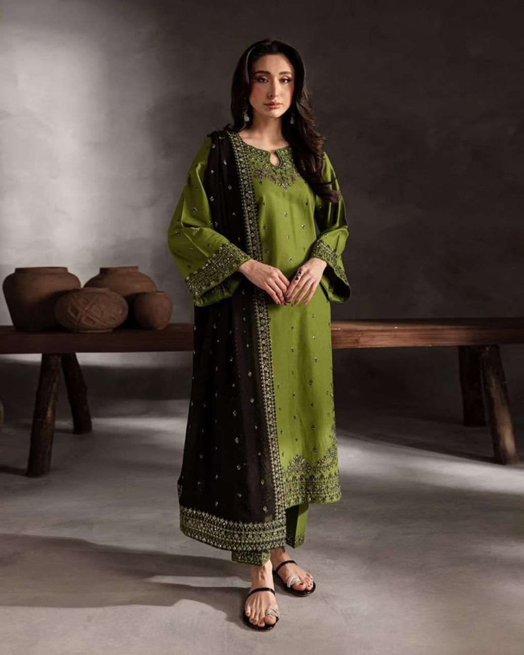 Batik Summer Lawn 2026 - BK 89333 | Embroidered 3 Piece with Sequence Work