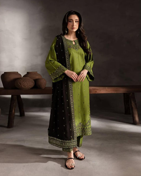 Batik Summer Lawn 2026 - BK 89333 | Embroidered 3 Piece with Sequence Work
