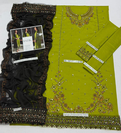 Batik Summer Lawn 2026 - BK 89333 | Embroidered 3 Piece with Sequence Work